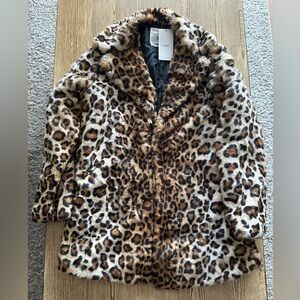 Mango - faux fur coat leopard print